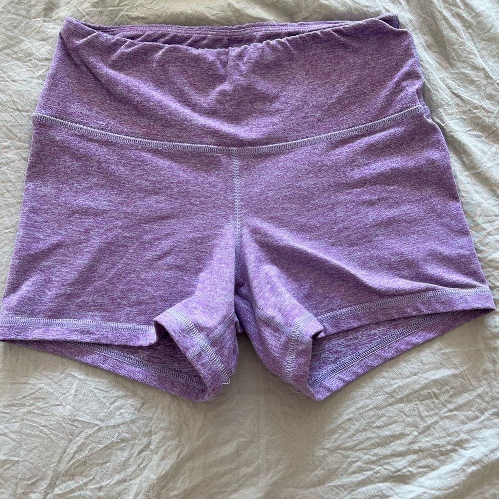 Fleo Purple Bike Shorts High-Waisted Stretch